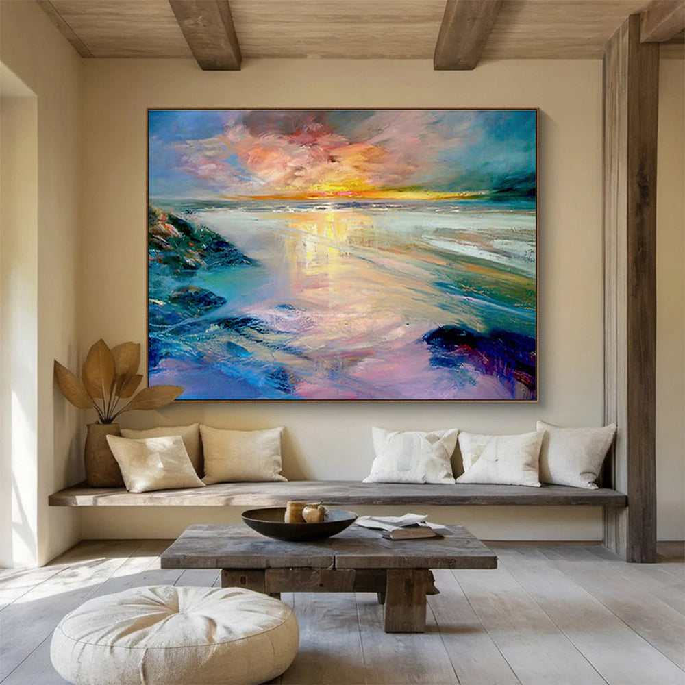 beach sunset coastal abstract design 6